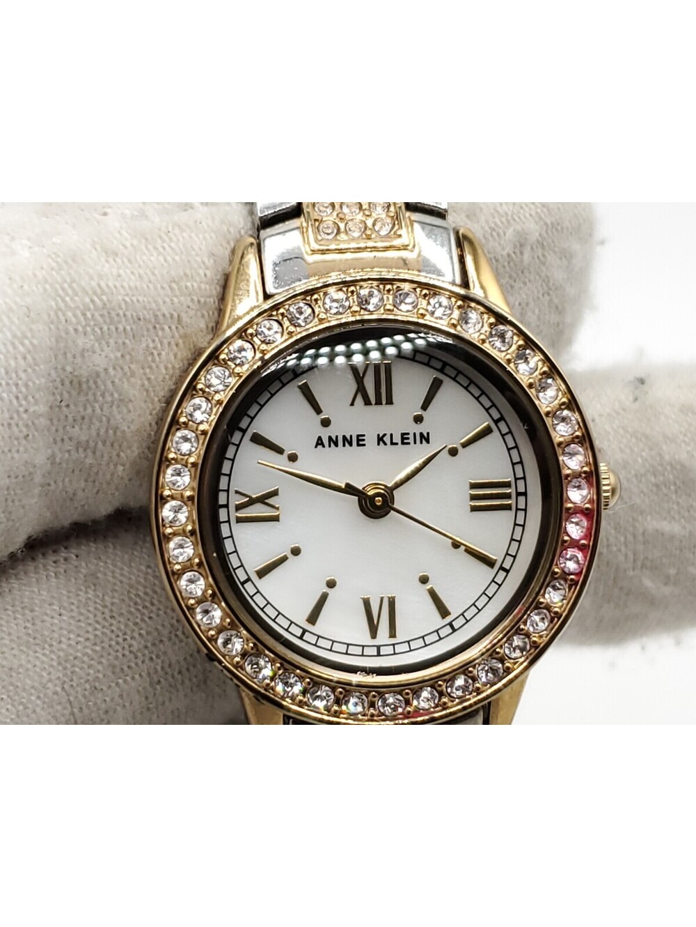 Anne Klein Rhinestone Watch Womens New Battery Two-Tone 25mm - Picture 5 of 11